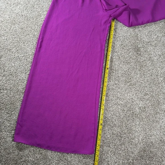 ZARA Women's Wide Leg High Rise Palazzo Pink Trousers Size XL - Picture 6 of 11